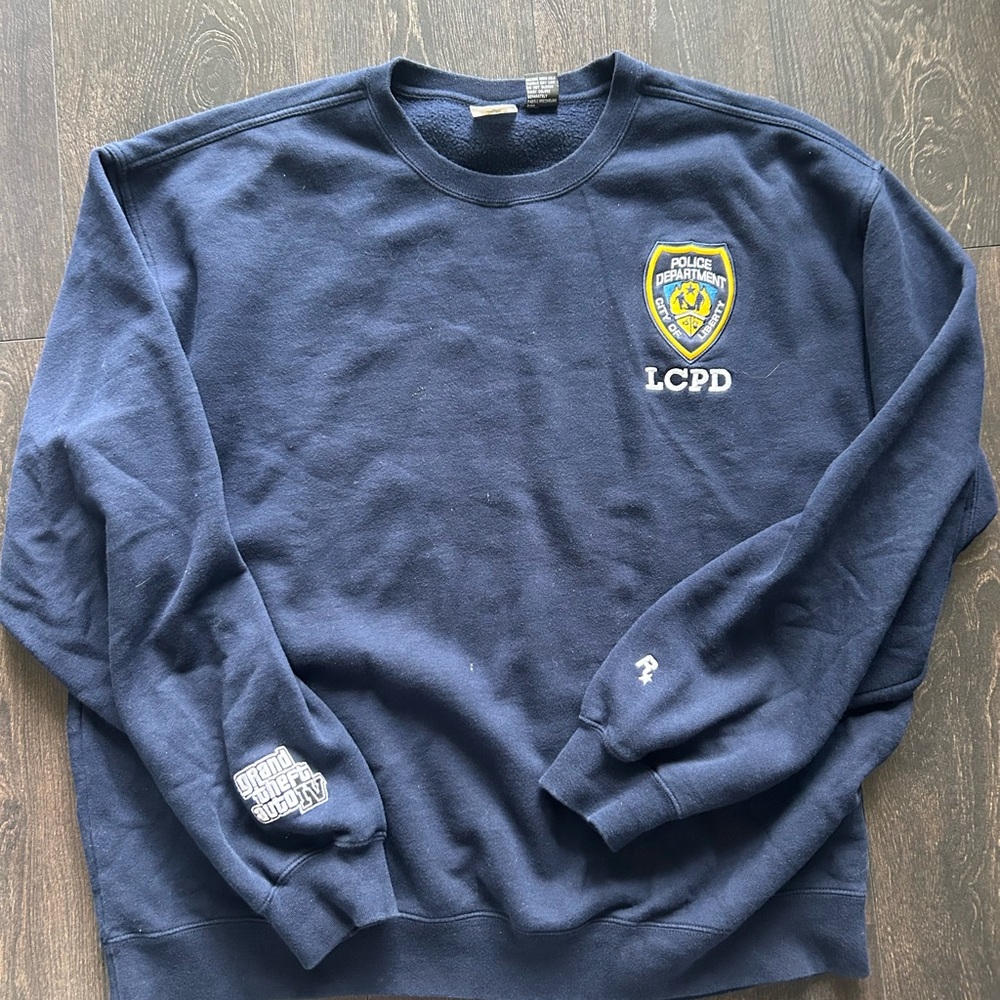 RARE 2008 Grand Theft Auto IV LCPD Navy Blue Crewneck Sweater